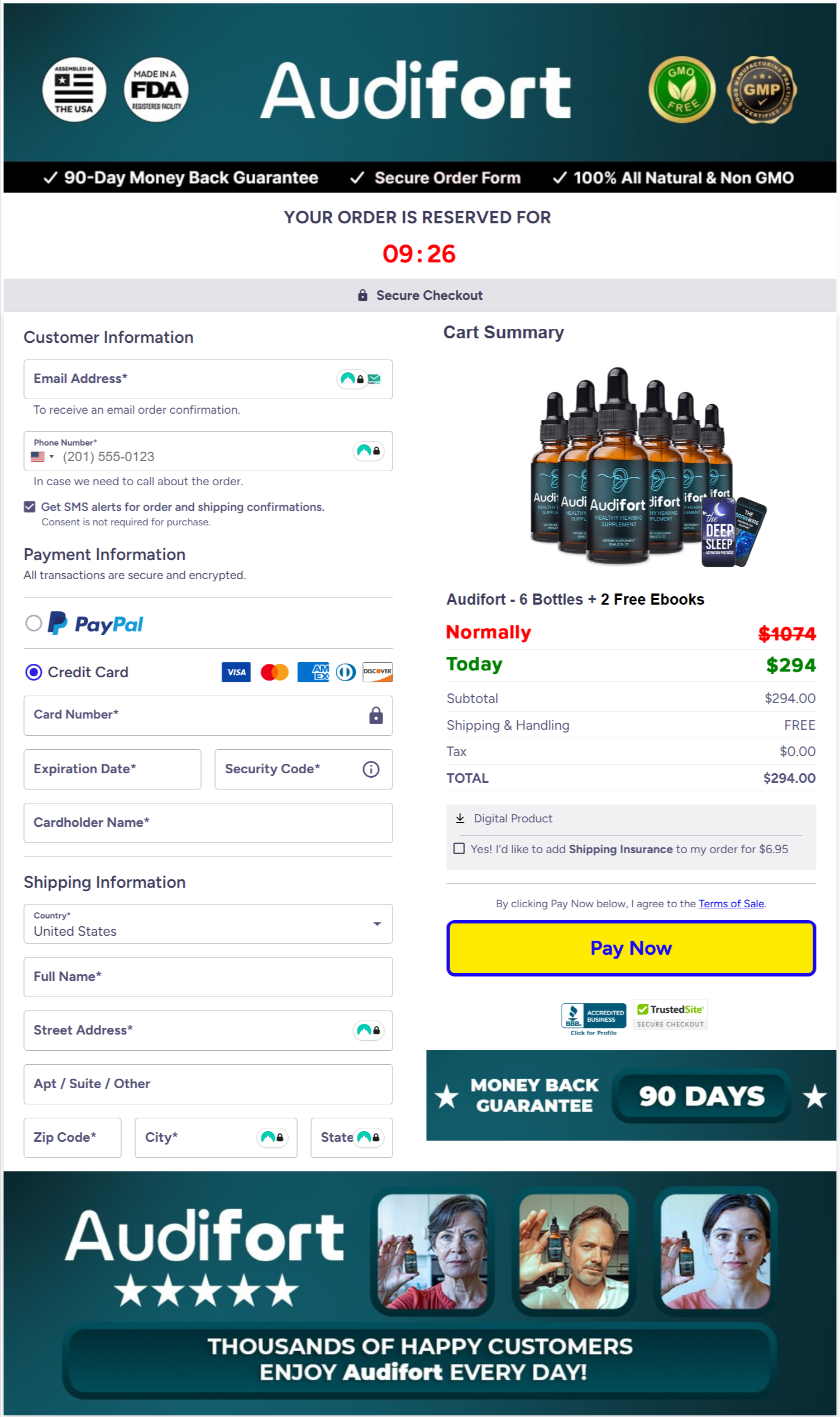Audifort Secure Checkout Page